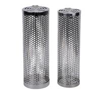 Naroote 2 Pièces Panier de Gril Roulant Tube de Filet de Barbecue en Acier Inoxydable 304 Cage Cylindrique de Barbecue pour Légumes Poissons Viande Nourriture Camping avec Conception en
