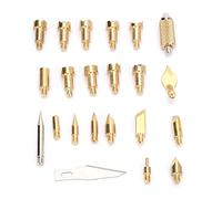 Naroote 22 Pièces en Laiton Durable Fer à Souder électrique Ensemble de Pointes de Stylo à Bois pour Pyrogravure Soudage Artisanat Maison, 60 W 200-480 ℃ pour le Travail du Bois et du Métal