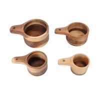 Naroote 4 Tasses à Mesurer en Bois, Ensemble de Tasses à Mesurer Emboîtables avec Poignée Confortable, Options de Taille Polyvalentes, pour Lait en Poudre, Riz, Grains de Café