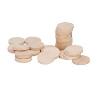 Naroote 50 Pièces de Pièces Rondes en Bois Naturel inachevé Durables pour la Peinture Bricolage, Cercles en Bois de Platane pour la Décoration de la Maison, Tranches de de 1,2 Pouces pour