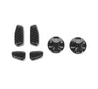 Naroote 6PCS Couvercles D'interrupteur de Réglage de Siège, Compatibles | Garniture aspect fibre de carbone, formes carrées rondes, rectangulaires, ruban adhésif double face.