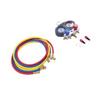 Naroote AC Manifold Gauge Set pour Réparation HVAC, Tuyau de 5 Ft | Double jauge 500PSI 800PSI, laiton et verre trempé, Kit de charge de réfrigérant pour systèmes R22 R134a R410A R32
