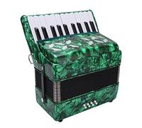 Naroote Accordéon, Instrument de Musique Professionnel 22 Touches 8 Basses, Corps en érable avec Sangles Réglables, Idéal pour les Débutants et les étudiants (GREEN)