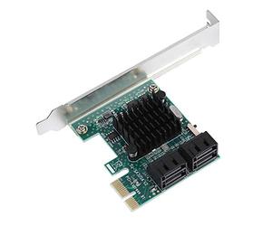 Naroote Adaptateur de Carte Contrôleur D'extension 3.0 6G avec Interface Arrière pour PCIE vers 3.0, Meilleure Dissipation de la Chaleur pour L'extension PCIE, 4 Ports vers .0 pour Petit Châssis