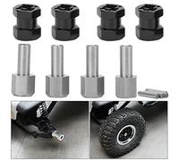 Naroote Adaptateur de Pilote de Moyeu Hexagonal de Roue D'extension RC avec des Matériaux de Haute qualité pour D90 AX10 CC01 SCX10, adapté à la Piste de Simulation d'escalade, Métal Noir, Paquet