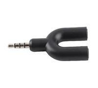 Naroote Adaptateur Répartiteur de Casque Noir 3,5 Mm en Forme de U avec Haute fidélité de Blindage pour Téléphone ou Ordinateur, Adaptateur Audio en Alliage D'aluminium pour Une Transmission Audio