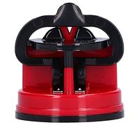 Naroote Aiguiseur de Couteaux Manuel, Outil D'affûtage de Ciseaux Efficace avec Ventouse pour la Cuisine, Outil D'affûtage de Couteaux en Acier Tungstène ABS pour les Cuisiniers à Domicile (rouge)