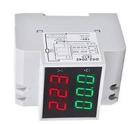 Naroote Ampèremètre de Tension Numérique de Haute Précision, Voltmètre à Affichage LED sur Rail DIN, Ampèremètre pour une Lecture Facile AC80-300V AC0-99.9A, Manuel D'utilisation en Anglais Inclus