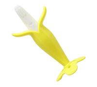 Naroote Anneau de Dentition Banane en Silicone Souple, à Croquer, Apaise, Soulage L'inconfort des Bébés, Expérience Engageante (vert blanc)