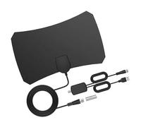 Naroote Antenne TV Numérique HD 1080p, Portée de 80 Miles, Antenne de Télévision Amplifiée pour Intérieur, Design Compact, Fin et Léger pour économiser de l'espace, Câble Coaxial de 9,8 Pieds, TV