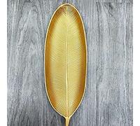 Naroote Assiette à Fruits Brossée en Forme de Feuille d'or, pour la Maison, Planche à densité Compacte, Assiette à Dessert pour le Salon (S)