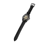 Naroote Automatique Mécanique Montre Squelette des Mains Lumineuses Strap en Cuir PU Watch Chronograph Chronographe pour Les Affaires (#1)