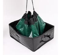 Naroote Bac à Litière de Voyage Portable pour Chat Pliable, étanche et étanche avec Tissu Double Couche et Attaches Réglables pour Les Voyages en Camping en Plein Air (Black)
