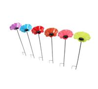 Naroote Bain d'Oiseau & Piquet de Jardin Fleuri, Abreuvoir pour Faune Métal | Construction en Fer, Grand Réservoir, Forme de Fleur Décorative, Installation Facile, pour Patio, Cour, Pelouse & Jardin