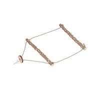 Naroote Balançoire à Oiseaux en Bois Naturel avec Un Design Durable pour Un Temps de Jeu Amusant pour Les Perroquets et Les Petits Oiseaux, 48 X 29 Cm