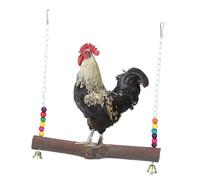 Naroote Balançoire de Poulet en Bois Naturel Durable, Jouet à Suspendre pour Poules, Coq, Aras, Fournitures D'entraînement à la Mastication, Non Toxique, Cage de 33 Cm, Jouet à Suspendre Fait à la