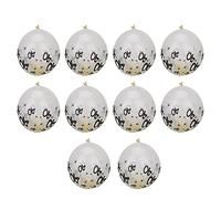 Naroote Ballons à Confettis à Paillettes de 12 Pouces pour Fête D'Anniversaire, Anniversaire de Mariage, Décorations à Motif Numéro 40, Options or Rose Argent doré 10 Pièces (boules de confettis