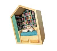 Naroote Bibliothèque Décorative en Bois pour Soulager l'anxiété, 17x10x23cm, pour Salle de Lecture, Secouez Votre anxiété pour Les Salons et Les études