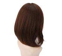 Naroote Bob Wig, Wig Synthetic Headgear avec une Longueur d'épaule Noire Bangs de Poils Courts Femmes Élégant Perruque Élégante Perruque pour Femmes Bob Longueur Fibre Résistant à la Chaleur
