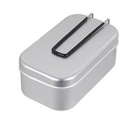 Naroote Boîte à Déjeuner à Poignée Pliante en Aluminium, Boîte à Bento de Cuisine Compacte et Portable pour Pique-nique en Plein Air, Camping, Aluminium Durable, Matériau en Acier Inoxydable (Grille