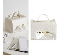 Naroote Boîte à Mouchoirs Multifonctionnelle, Support de la Boîte à Mouchoirs Permettant de Gagner de l'espace, Facile à Dessiner, Fabrication Soignée, Compacte pour le Salon (WHITE)