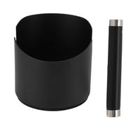 Naroote Boîte de Bourreur de café de 4,5 Pouces, Boîte de Bourreur de café Pratique d'acier Inoxydable de de Résistante à la Corrosion de Grande capacité (couleur noire)