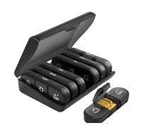 Naroote Boîte de Rangement Hebdomadaire de Médicaments à 21 Compartiments, étui Porte-pilule 7 Jours, 3 Fois par Jour, étui en ABS pour un Usage Quotidien, Personnes âgées et Patients PP, ABS (BLACK)