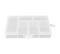 Naroote Boîte de Rangement Transparente à 6 Grilles pour Travaux Manuels avec Couvercle d'étanchéité, Boîte de Rangement pour Bijoux pour Perles, Petites Pièces, Pilules, de Transparente pour