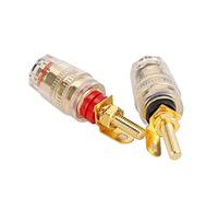 Naroote Bougons de Bananes, Connecteurs de Haut-parleur or avec un Connecteur de Fil de Haut-parleur en Cristal pour Amplificateur