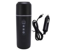 Naroote Bouilloire Chauffage Voiture 500 Ml, Compatible avec Prise D'alimentation Véhicule 12 V/24 V ébullition Rapide Acier Inoxydable Bouilloire électrique pour Conducteurs (BLACK)