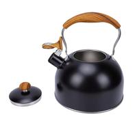 Naroote Bouilloire en Acier Inoxydable Sifflante 2,5 L | Poignée ergonomique résistante à la chaleur, couvercle rabattable à ébullition rapide, alerte de sifflet claire, acier