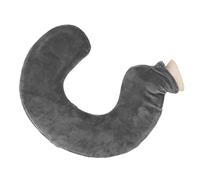 Naroote Bouillotte en Forme de U en Caoutchouc Souple avec Housse en Tissu Amovible pour Soulager la Douleur et Voyager Confortablement, 1 L (GRAY)