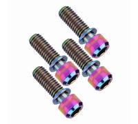 Naroote Boulon de Serrage de Frein à Disque de Vélo en Alliage de Titane M6x18mm avec Joint pour Vélos de Montagne, Vélos de Route-lot de 4 (M6x18 avec entretoise)