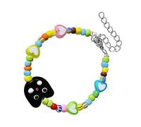 Naroote Bracelet de Perles Colorées, Bracelet de Perles de Verre Extensibles Réglables Fait à la Main, Bijoux en Cordon élastique avec un Design Artisanal, Idéal pour un Cadeau de Couple et un Ami