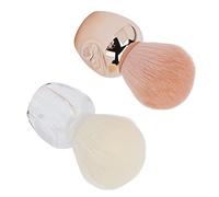 Naroote Brosse de Nettoyage de Poussière D'ongles, Cheveux Doux, Dépoussiérage Efficace avec Brosse de Maquillage pour Usage Domestique et en Salon, 2 Pièces, or Rose Blanc