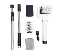 Naroote Brosse Rotative Électrique, Brosse sans Fil Étanche IPX7 avec 2 Vitesses, 4 Têtes de Broyeuse, Manche Télescopique, Recharge Type-C, Outil de Nettoyage pour Baignoire, Murs