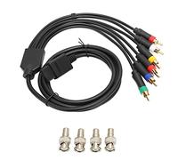 Naroote Câble AV à Composants RGB RGBS, Souple et Stable, Haute flexibilité, avec 4 Têtes BNC, Applicable pour N64 SFC, Matériau PVC