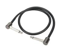 Naroote Câble D'effets pour Guitare Acoustique à Angle Droit, Cordon de Patch pour Pédale, Accessoire Audio Flexible pour Musiciens, 50 Cm, Noir