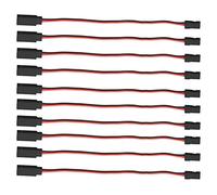 Naroote Câble d'extension de Servo, 10 Pièces de Taille Standard, Ligne de Servomoteur de Voiture RC, Connecteur à 3 Broches, Noyau Interne en Laiton pour Modèles d'avions et de Robots (200mm mâle