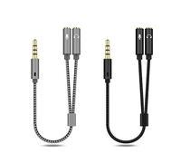 Naroote Câble Répartiteur 3,5 Mm Câble Répartiteur en Y de Haute qualité AUX pour Téléphone Portable ou Ordinateur pour Ordinateurs Portables, Tablettes, Téléphones Intelligents ， pour Macbooks