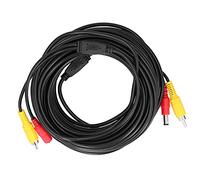 Naroote Câble Vidéo de Surveillance 2 en 1 Efficace pour Vidéosurveillance Professionnelle - Installation Facile pour Caméra de sécurité, Lecteur DVD - Matériau ABS (20 m)