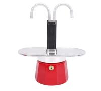 Naroote Cafetière 2 Tasses, Machine à Expresso à Double Tube, Alliage D'aluminium Léger, Cafetière à Moka Portable pour Brassage à Domicile en Plein Air, avec 2 Verres