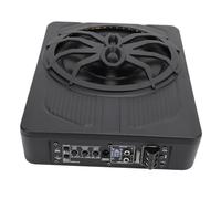 Naroote Caisson de Basses de Voiture Mince alimenté sous Le Siège, Amplificateur intégré 10 Pouces 800 W pour Camion avec Lumière LED, Télécommande et Excellente (Lumière ambiante colorée avec