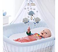 Naroote Carillon éolien en Laine Douce pour bébé, Cloche de Lit pour Nouveau-nés, Conception Soignée pour Lit bébé, Poussette et Plus encore ! Feutre Matériel Nuage Mobile (Narootegxt42bwmds-10321633)