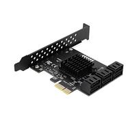 Naroote Carte D'extension PCI-E vers Disque Dur à 6 Ports 6G ASM1166 Master GEN3 Résistance aux Hautes Températures Plug and Play pour les Utilisateurs Fabriquée à Partir de Matériaux de Haute qualité