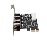 Naroote Carte D'extension PCI E vers USB Hub 4 Ports, Prise en Charge à Chaud pour Les Passionnés D'informatique, Matériau ASIX MCS9990