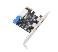 Naroote Carte D'extension USB3.0, Adaptateur Rapide Double 2 Ports Pci-e vers USB3.0 pour Ordinateur de Bureau, Conception Métallique de Petit PCB
