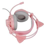 Naroote Casque de Jeu Filaire, Casque de Jeu 7.1 Son Surround Cache-Oreilles Souples Suppression de Bruit Légère pour pour (Gris et Rose)