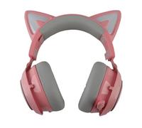 Naroote Casque de Jeu sans Fil Cat Ear avec Son Surround 3D pour Ordinateurs Portables, écouteurs Bluetooth à Lumière RVB pour Les Joueurs (Pink)