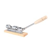 Naroote Casse-noix en Acier Inoxydable, Outil D'ouverture de Noix pour les Amateurs de Gadgets de Cuisine Acier Inoxydable 20x4,8x6 Cm, Grain de Bois, 575 G, 1 X Casse-, 1 X Manivelle